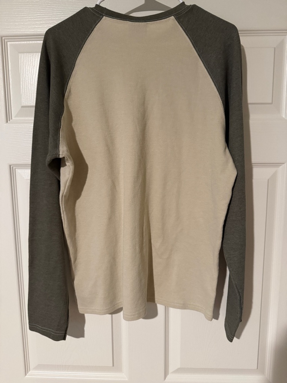 Columbia Two-Tone Waffle Long Sleeve Shirt - Cream & Gray - Picture 5 of 5